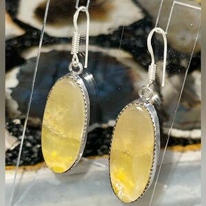 Indonesian Buzzing Bumblebee Jasper Earrings 1 7/8”